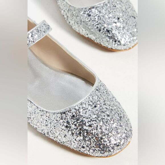 Anthropologie Freda Salvador Glitter Mary Jane Ankle Strap Juliette flats - Picture 3 of 6